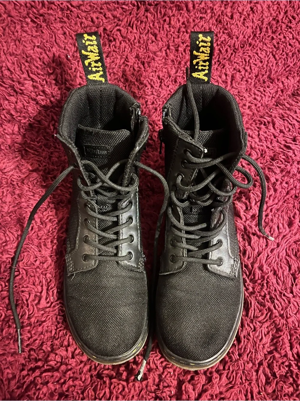 Dr. Martens Black Lace-Up Kids Rain & Snow Boots